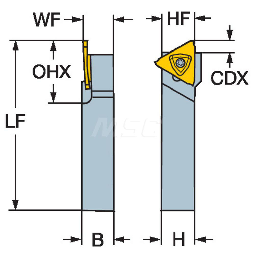 Sandvik Coromant Indexable Grooving Toolholder: LF123U023-10BM, External, Left Hand - 5733300