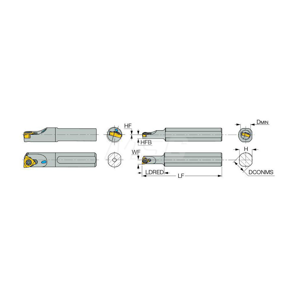 Iscar Indexable Boring Bar: S0610H SWUBR-06, 6.00 mm Min Bore, Right Hand, 10.00 mm Shank Dia, Steel - 3601265