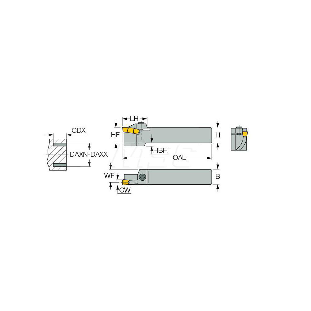 Iscar Indexable Grooving Toolholder: GHFGL25-155-8, External, Left Hand, 510 mm Max Workpiece Dia - 2800208