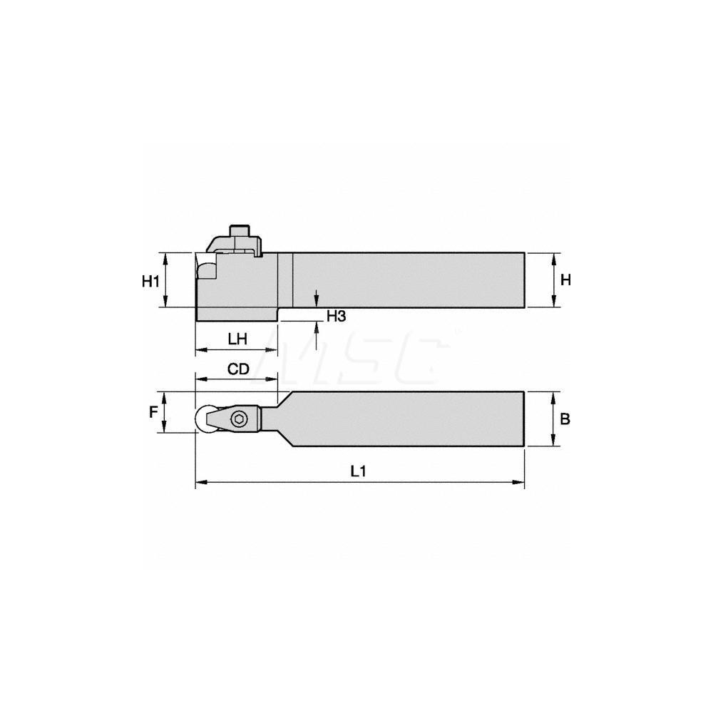 Kennametal Indexable Turning Toolholder: CRDPN203DV, Clamp - 3641594
