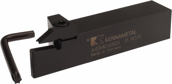 Kennametal Indexable Grooving-Cutoff Toolholder: A4SMR200522, 5 mm Min Groove Width, 22 mm Max Depth of Cut, Right Hand - 1957228
