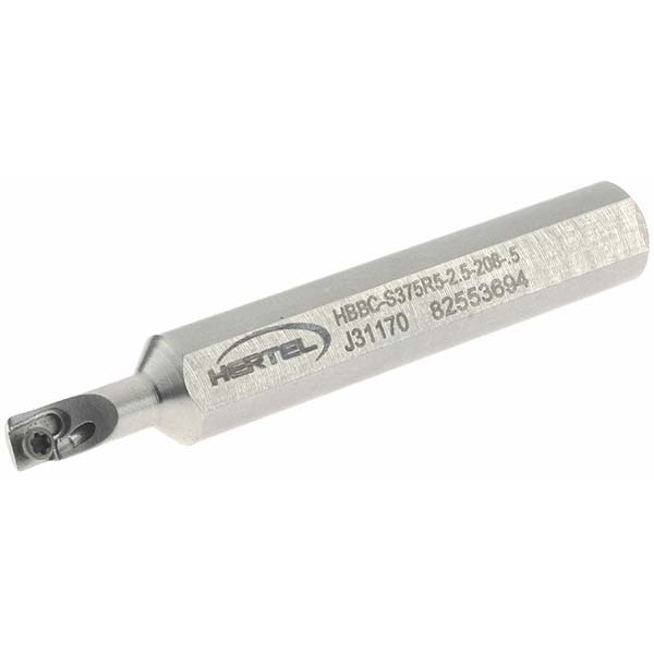 Hertel Indexable Boring Bar: HBBC-S375R5-25-285-125, 0.2850" Min Bore, Right Hand, Steel - H59868232