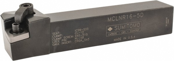Kennametal Indexable Turning Toolholder: MCLNR163D, Clamp & Screw - 1096069