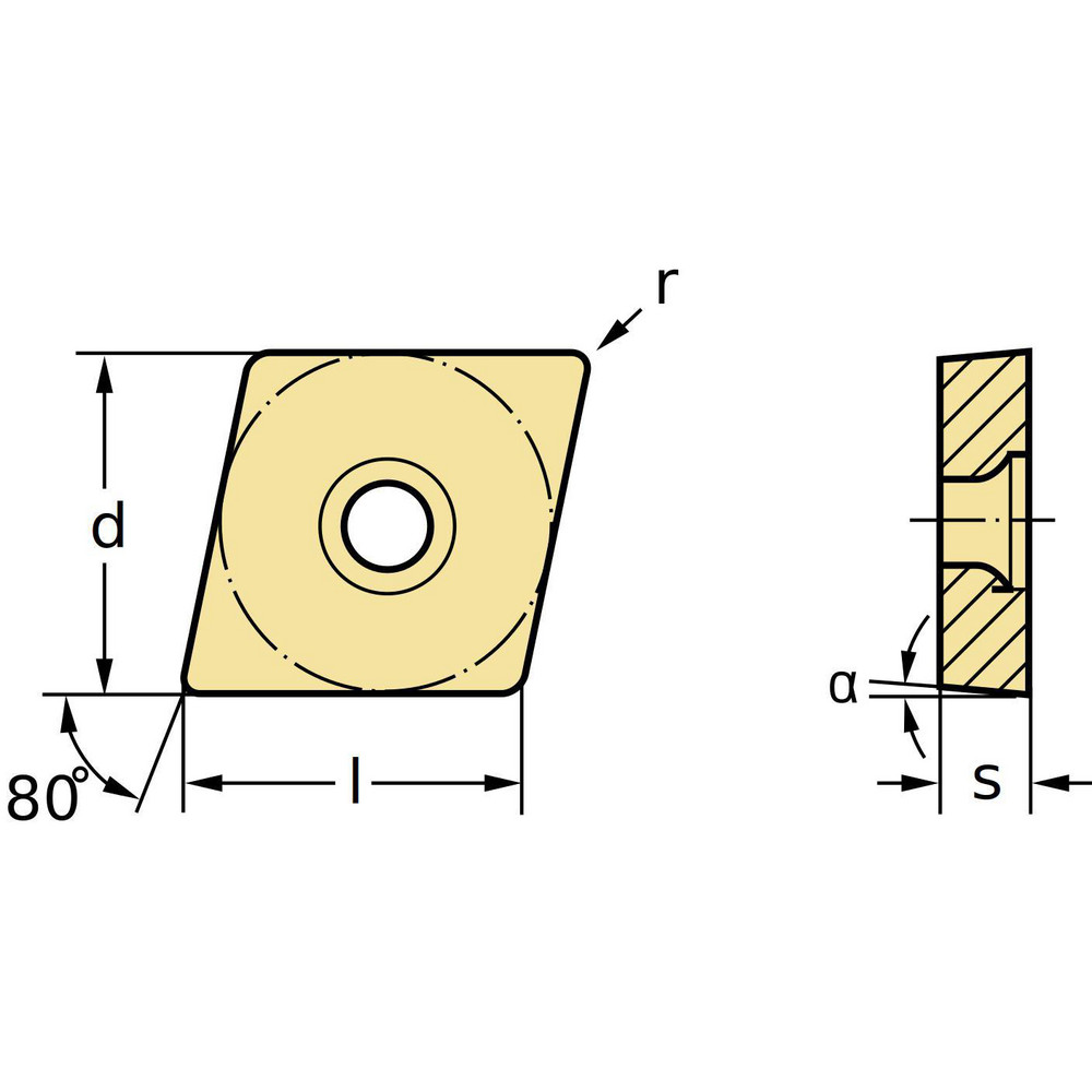 Walter Turning Insert: CCMT060204-FK6 WKK10S, Carbide - 6733971