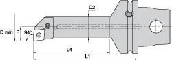 Kennametal Modular Turning & Profiling Head: Size KM63, 125 mm Head Length, Internal, Right Hand - 2231271