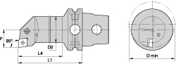 Kennametal Modular Turning & Profiling Head: Size KM63, 125 mm Head Length, Internal, Right Hand - 2231271