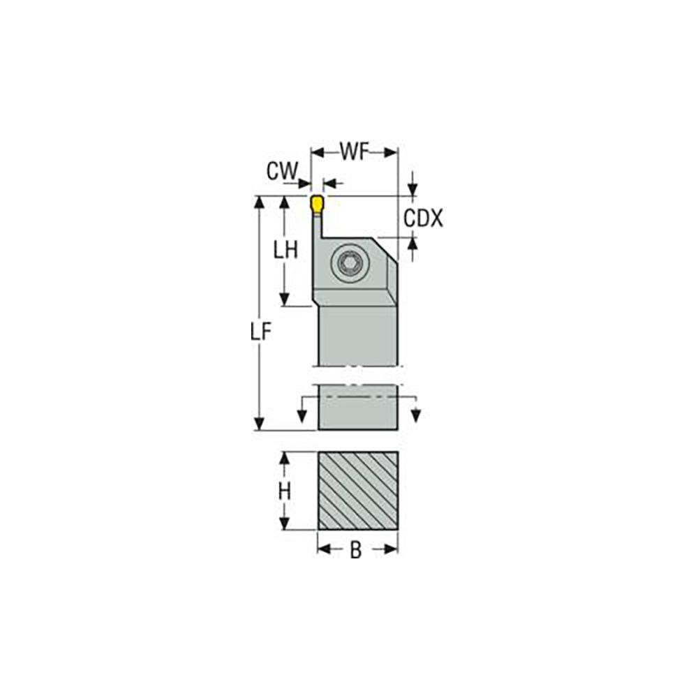 Seco Indexable Turning Toolholder: CFIR 075 05B, 90.0 deg Lead Angle, Clamp & Screw - 00089897