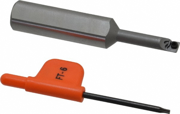 Everede Tool Indexable Boring Bar: CE5215CH .187X4" 5DEG, 0.2300" Min Bore, 5 deg Lead, Solid Carbide (Shank) & Steel (Head) - 00653