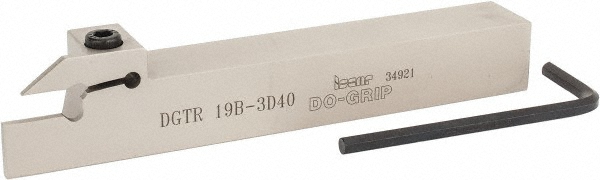 Iscar Indexable Grooving-Cutoff Toolholder: DGTL25B3D40, 3 to 3.18 mm Groove Width, 20 mm Max Depth of Cut, Left Hand - 2301403