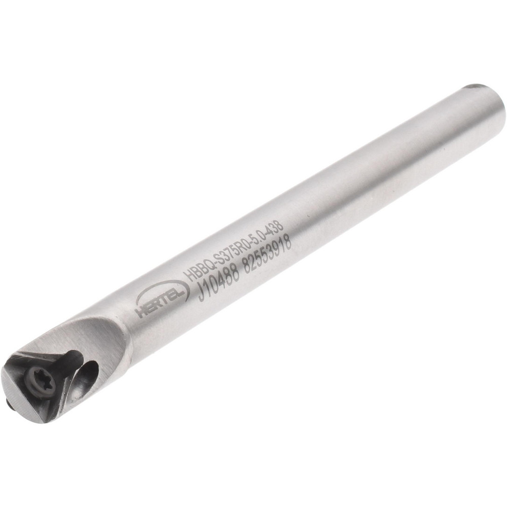 Hertel Indexable Boring Bar: HBBQ-S375R0-5.0-438, 0.4380" Min Bore, Right Hand, Steel - H59869883