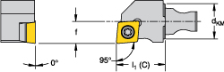 Kennametal Modular Turning & Profiling Head: Size KM12, 20 mm Head Length, External, Right Hand - 1920414