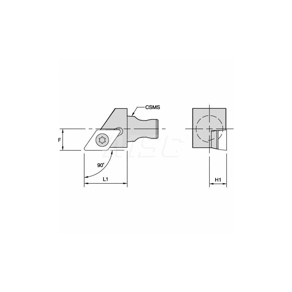Kennametal Modular Turning & Profiling Head: Size KM12, 20 mm Head Length, External, Right Hand - 1920414