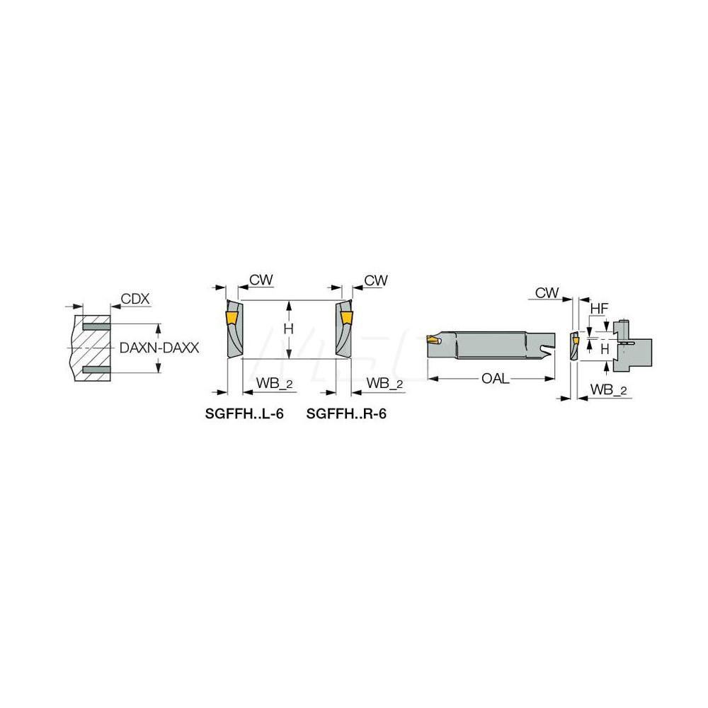 Iscar SGFFH Double End Right Hand Indexable Cutoff Blade - 2300316