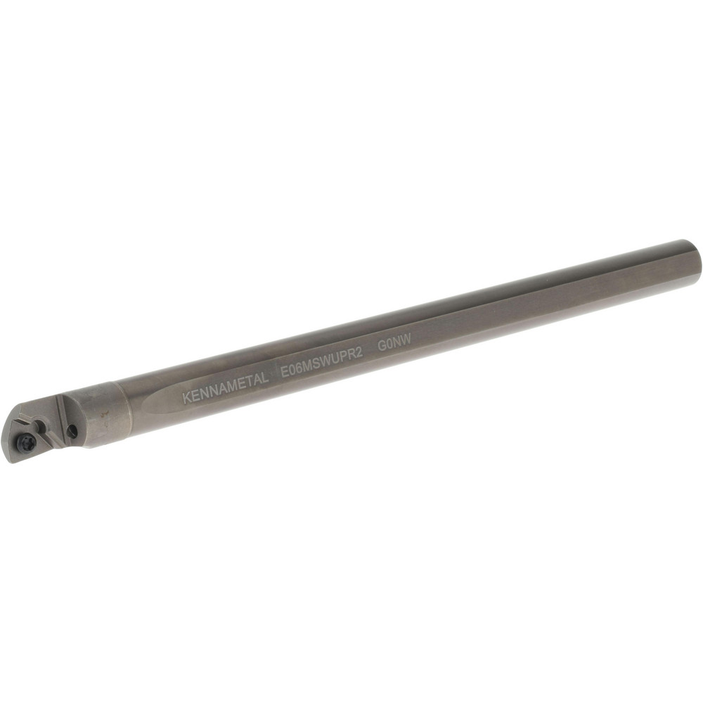 Kennametal Indexable Boring Bar: E06MSWUPR2, 0.4150" Min Bore, Right Hand, 3 deg Lead, Solid Carbide (Shank) & Steel (Head) - 1950388