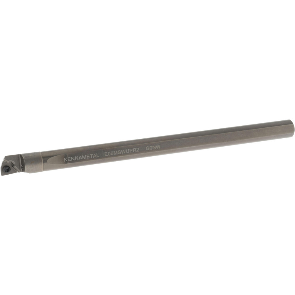 Kennametal Indexable Boring Bar: E06MSWUPR2, 0.4150" Min Bore, Right Hand, 3 deg Lead, Solid Carbide (Shank) & Steel (Head) - 1950388