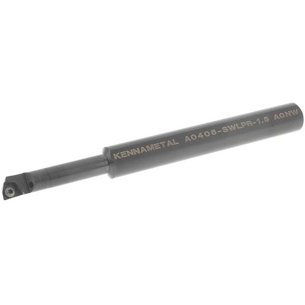 Kennametal Indexable Boring Bar: E06MSWUPR2, 0.4150" Min Bore, Right Hand, 3 deg Lead, Solid Carbide (Shank) & Steel (Head) - 1950388