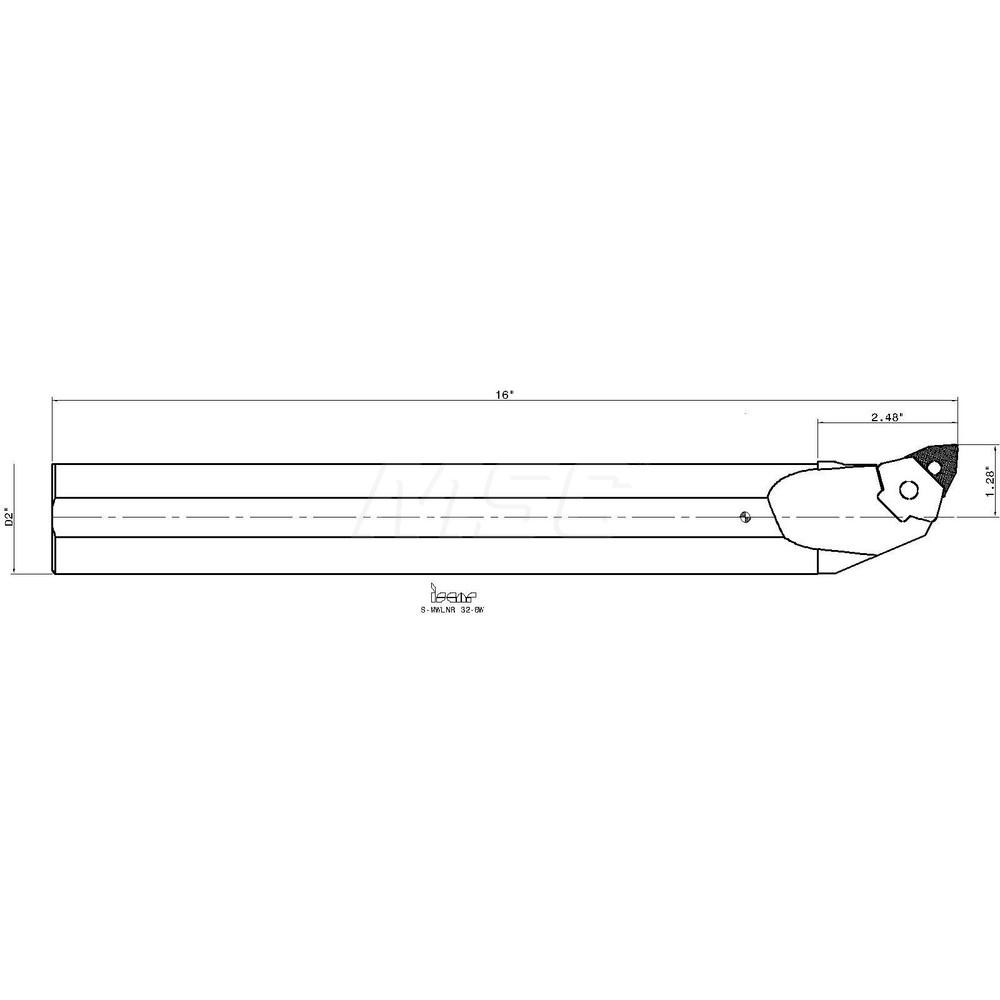 Iscar Indexable Boring Bar: SMWLNR326W, 2.3620" Min Bore, Right Hand, Steel - 3601754
