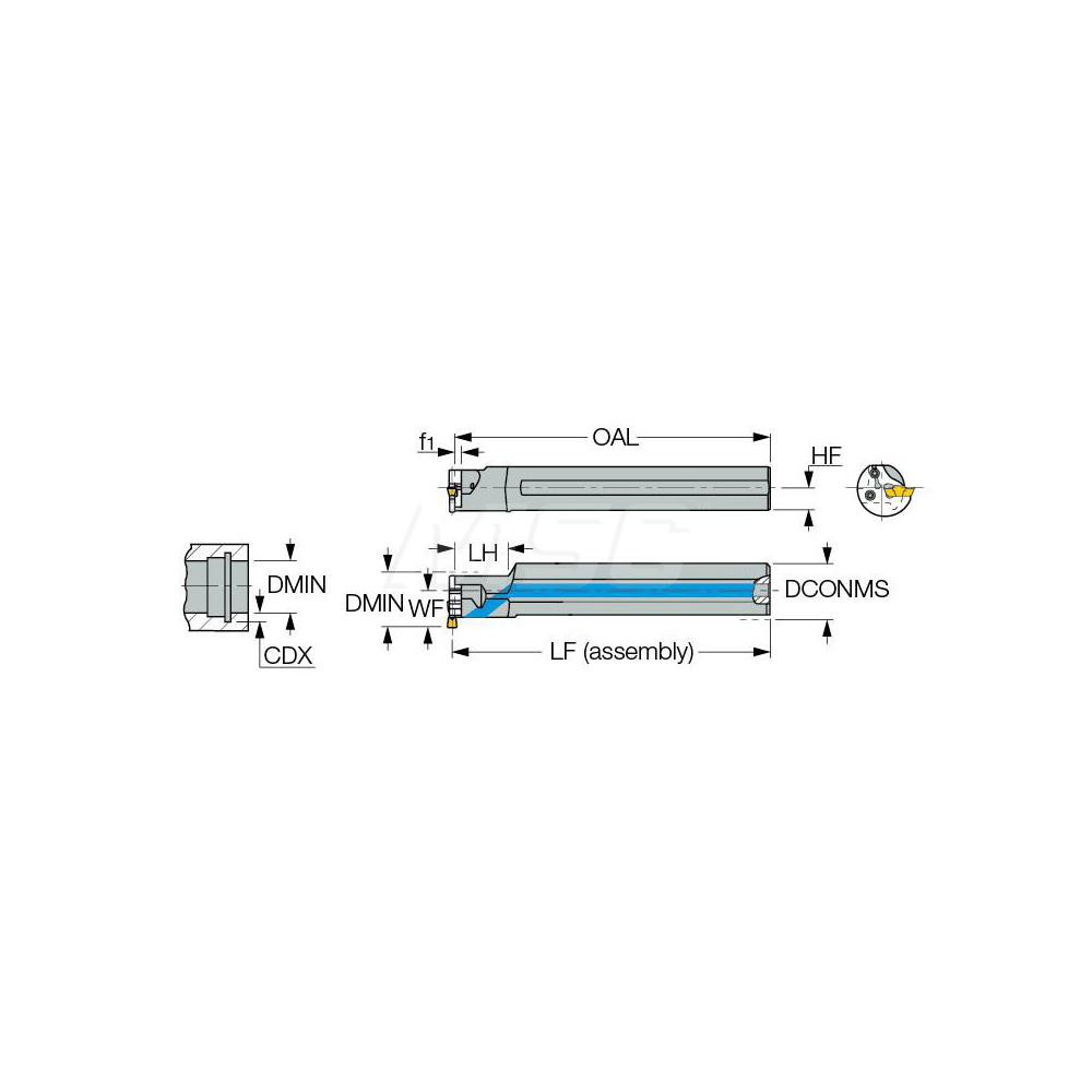 Iscar Indexable Grooving Toolholder: GHAIR 31.7-40, Internal, Right Hand - 2801067