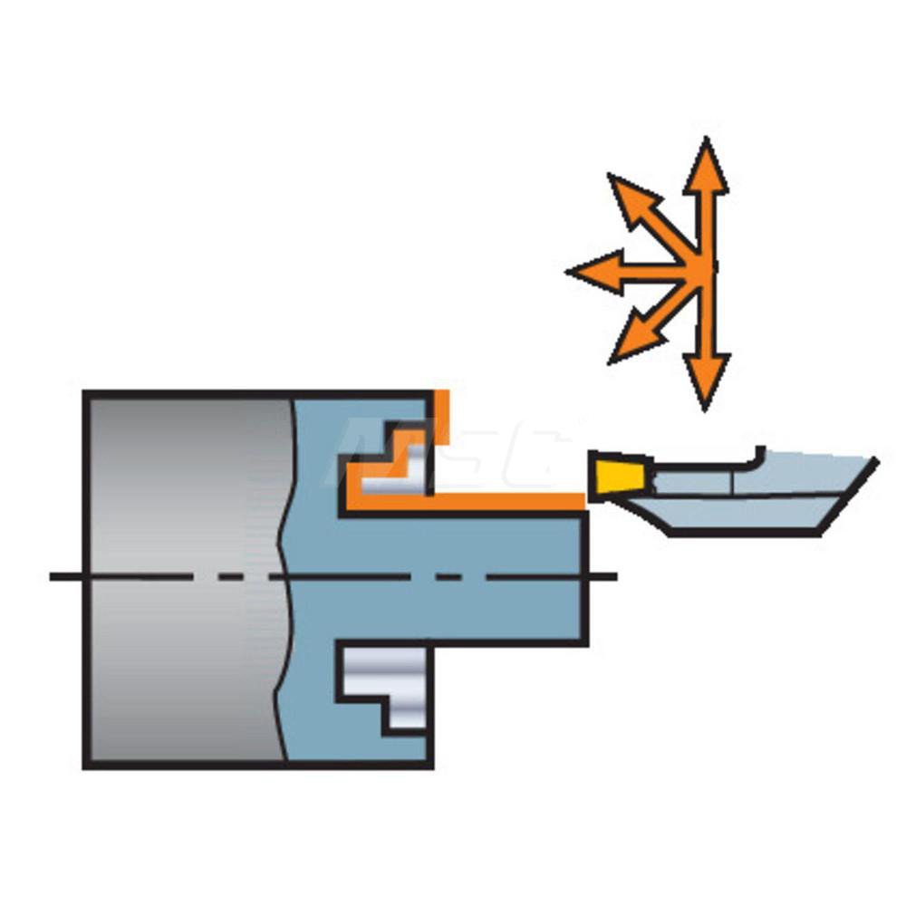 Sandvik Coromant Indexable Grooving Toolholder: QFT-RFK125C20-080B, Internal, Right Hand - 7602781