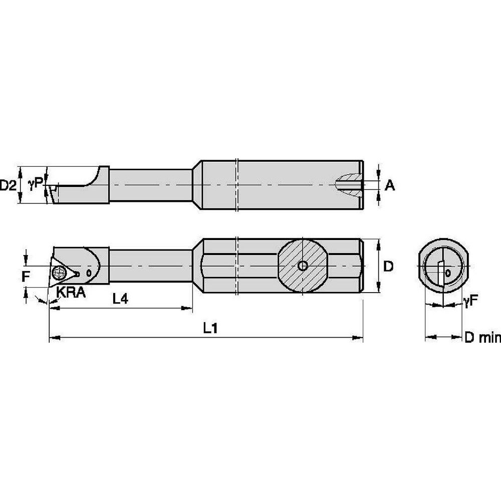 Widia Indexable Boring Bar: FSBI31262515R, 0.3580" Min Bore, Right Hand, -5 deg Lead, Steel - 2830185