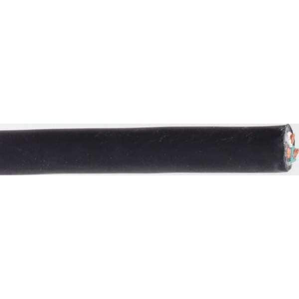 Zoro Select Portable Cord, SOOW, 10 AWG, 4 C, Black, Rubber, Stranded, 600V, Indoor/Outdoor - E3677