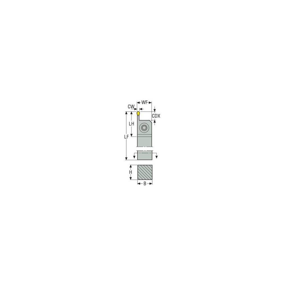 Seco Indexable Turning Toolholder: CFIL 063 03B, 90.0 deg Lead Angle, Clamp & Screw - 00002800