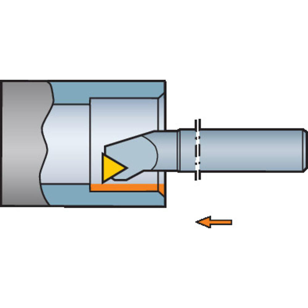 Sandvik Coromant Indexable Boring Bar: E06M-STFPR1.8, 12.20 mm Min Bore, Right Hand, 9.53 mm Shank Dia, 4 deg Lead, Solid Carbide - 5733591