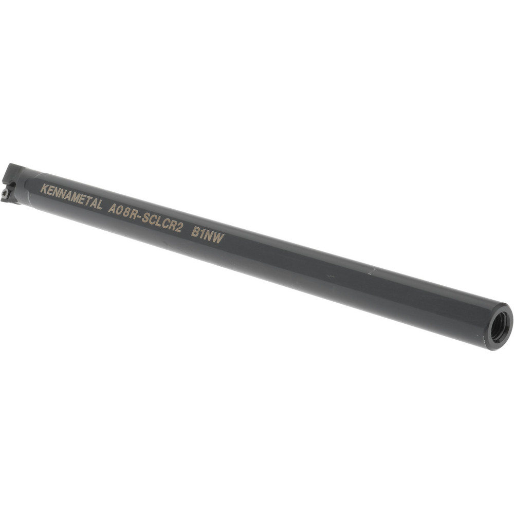 Kennametal Indexable Boring Bar: A08RSCLCR2, 15.24 mm Min Bore, Right Hand, 12.70 mm Shank Dia, -5 deg Lead, Steel - 1328584