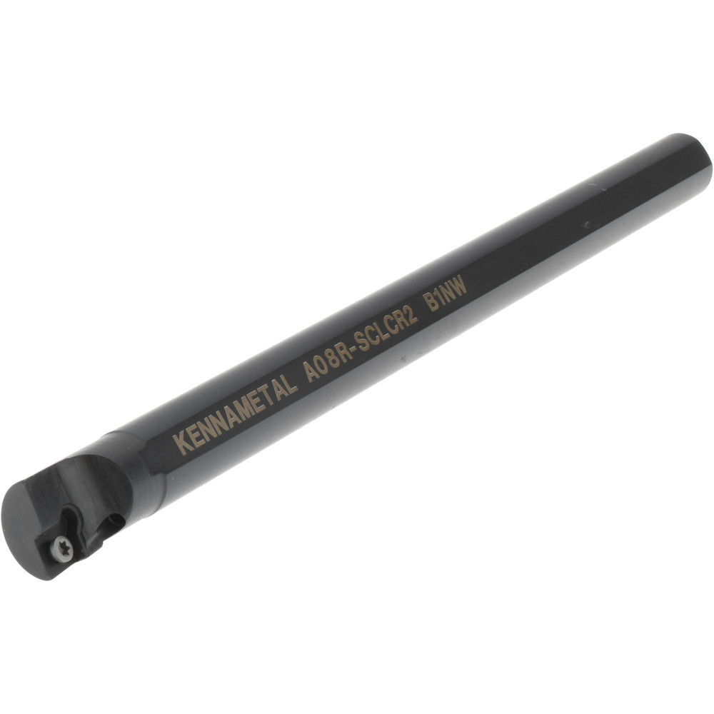 Kennametal Indexable Boring Bar: A08RSCLCR2, 15.24 mm Min Bore, Right Hand, 12.70 mm Shank Dia, -5 deg Lead, Steel - 1328584
