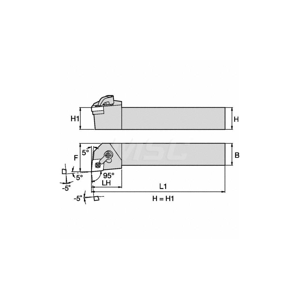 Kennametal Indexable Turning Toolholder: MCLNR854D, Clamp & Screw - 1096083