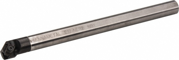 Kennametal Indexable Boring Bar: E12SSCLCR3, 23.62 mm Min Bore, Right Hand, 19.05 mm Shank Dia, 5 deg Lead, Solid Carbide - 2598700