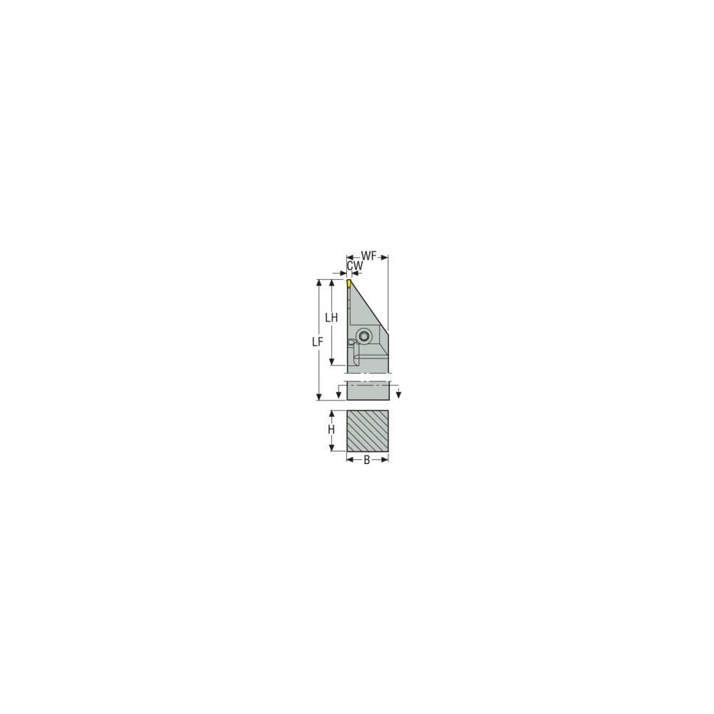 Seco Indexable Turning Toolholder: CFZR 0752802DRBJET, 90.0 deg Lead Angle, Clamp - 02748941