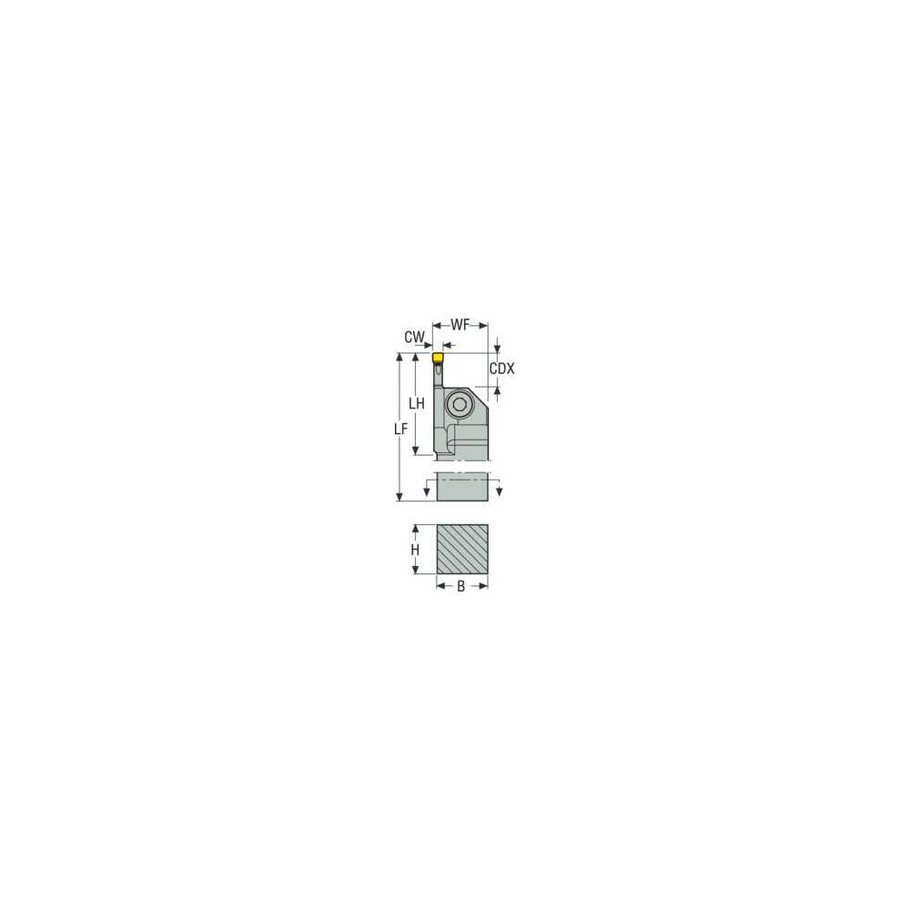 Seco Indexable Grooving Toolholder: CFMR 100 05DJET, External, Right Hand - 02722356