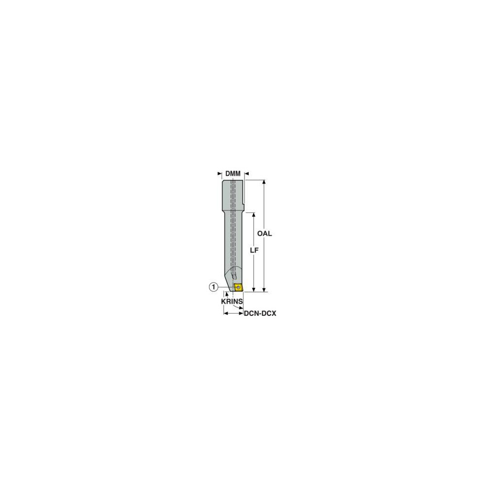 Seco Indexable Boring Bar: A795 003, 10.00 mm Min Bore, 16.00 mm Shank Dia, 90 deg Lead, Steel - 00056642