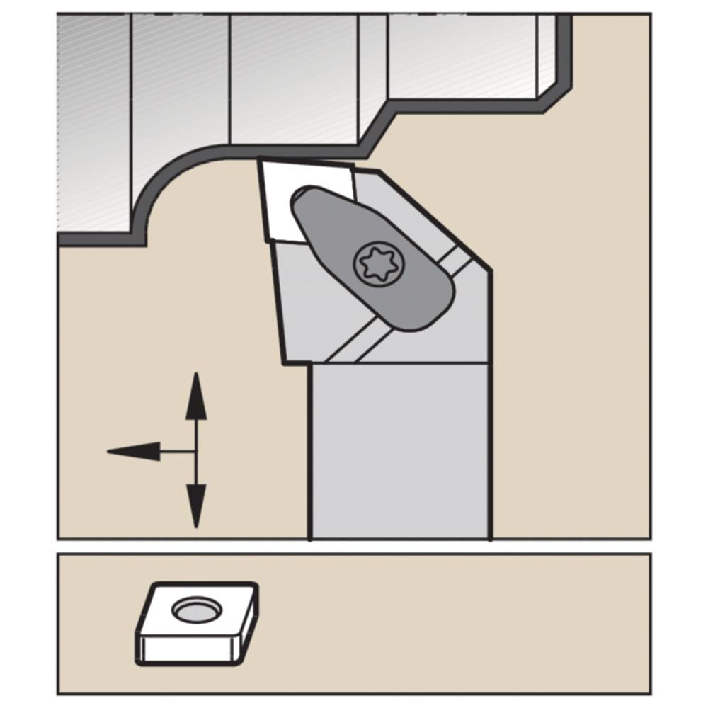 Widia Indexable Turning Toolholder: DCLNR124BKC3, 95.000 deg Lead Angle, Clamp - 5564319