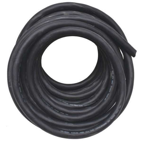Zoro Select Portable Cord, SOOW, 8 AWG, 3 C, Black, Rubber, Stranded, 600V, Indoor/Outdoor - E3665