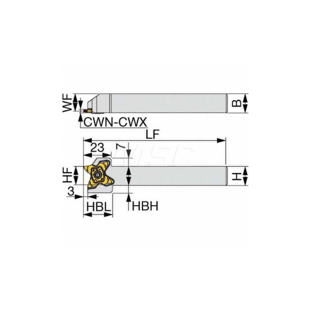 Tungaloy Indexable Grooving Toolholder: STCR12-27 - 6883411