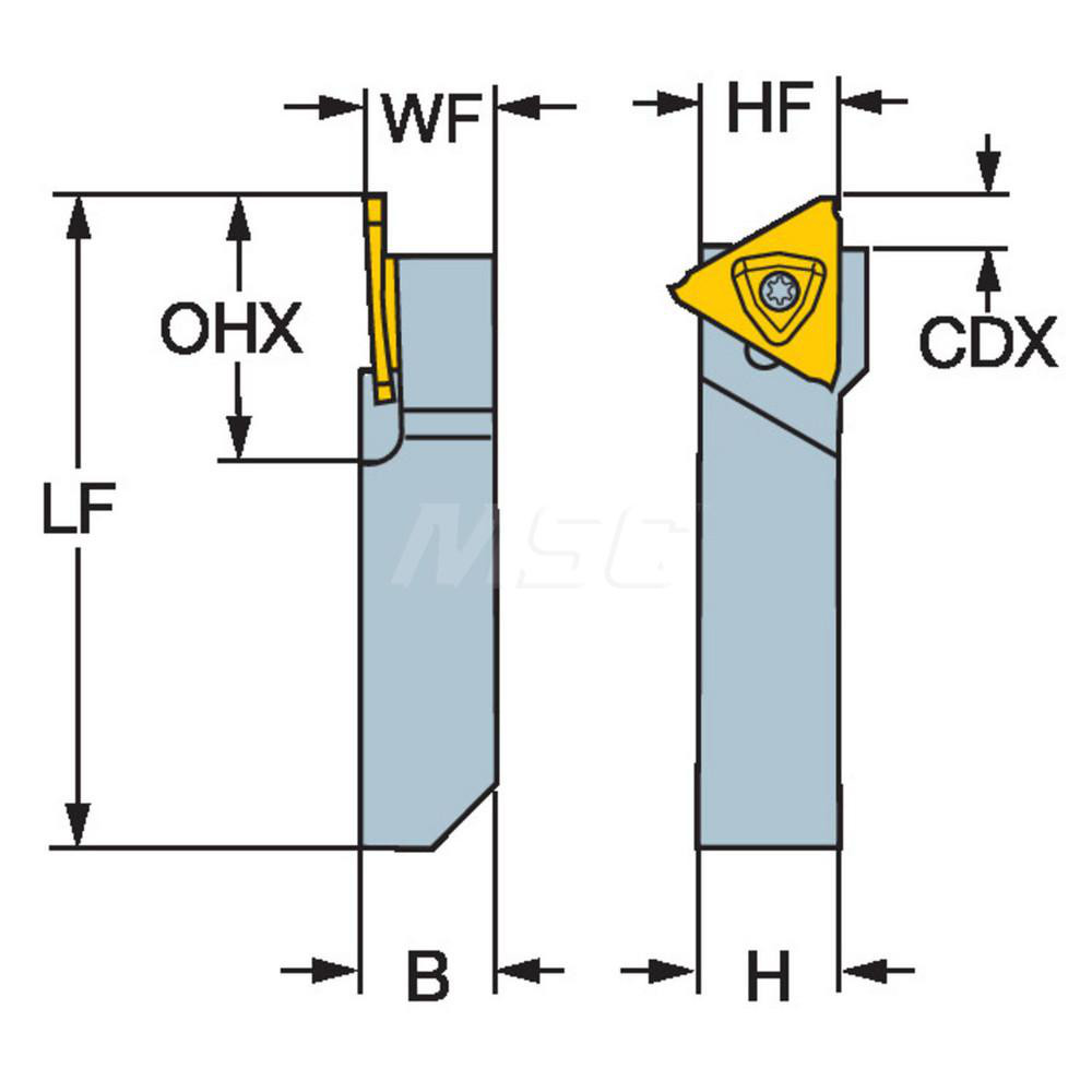 Sandvik Coromant Indexable Grooving Toolholder: QS-RF123T023-10B, External, Right Hand - 5962013