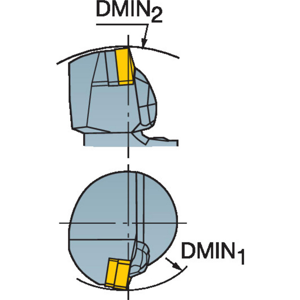 Sandvik Coromant Modular Turning & Profiling Head: Size C4, 55 mm Head Length, Internal or External, Left Hand - 5727520