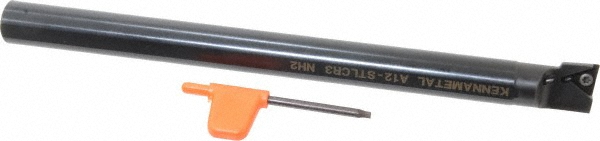 Kennametal Indexable Boring Bar: E12SCLPR3AP5 KWH, 23.62 mm Min Bore, Right Hand, 19.05 mm Shank Dia, -5 deg Lead, Solid Carbide - 1152692