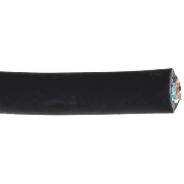 Zoro Select Portable Cord, SOOW, 10 AWG, 3 C, Black, Rubber, Stranded, 600V, Indoor/Outdoor - E3662