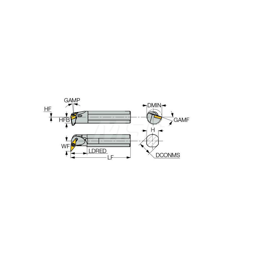 Iscar Indexable Boring Bar: A-SVUNR 20-2.5, 1.4600" Min Bore, Right Hand - 3601238
