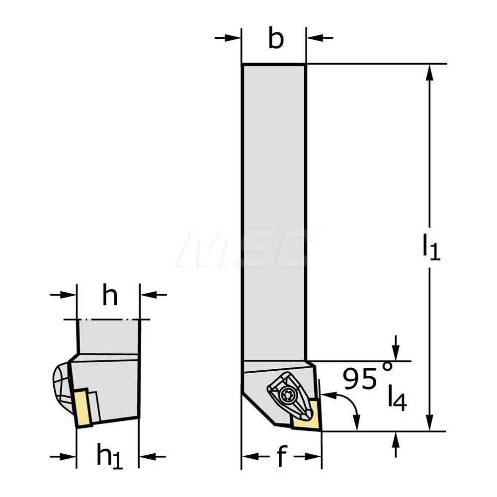 Walter Indexable Turning Toolholder: DCLNL16-5D, 95.0 deg Lead Angle, Clamp - 5097501