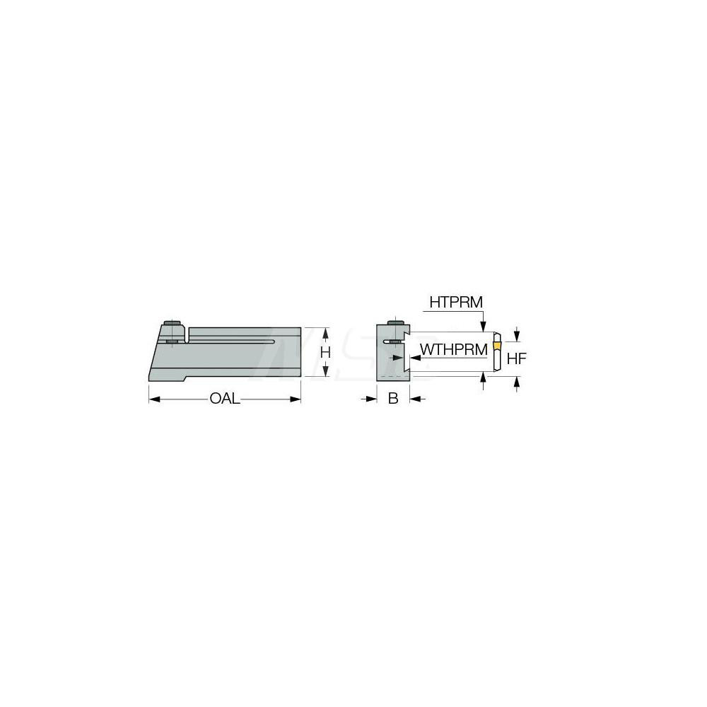 Iscar Tool Block Style SGTBR, 19mm Blade Height, 100mm OAL, Indexable Cutoff Blade Tool Block - 2300749