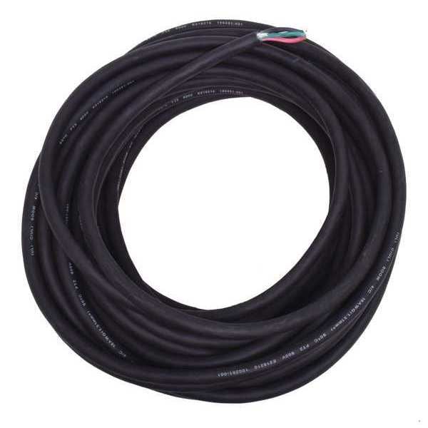 Zoro Select Portable Cord, SOOW, 16 AWG, 4 C, Black, Rubber, Stranded, 600V, Indoor/Outdoor - E3655