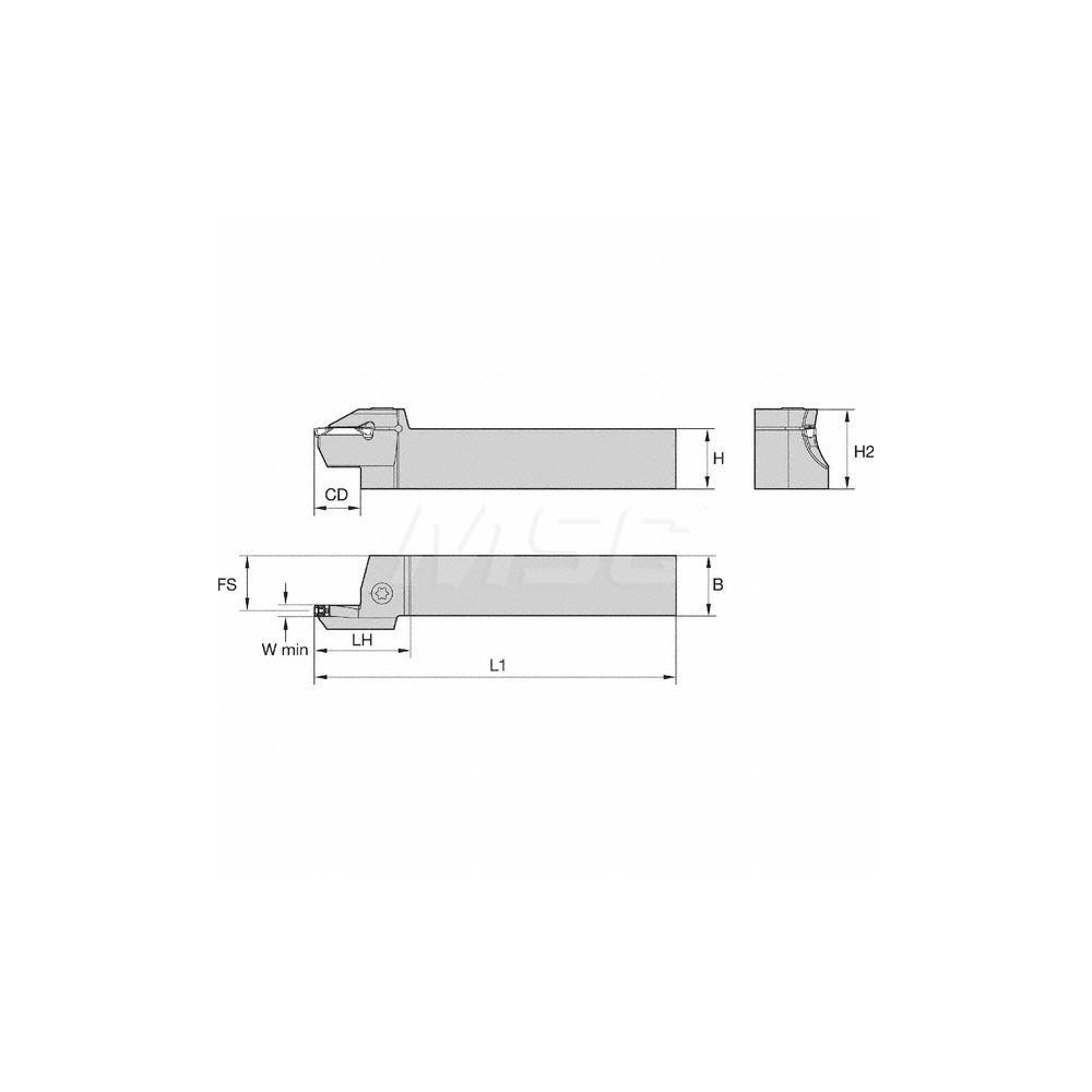 Kennametal Indexable Grooving Toolholder: A4SBR165S19038058, External, Right Hand, 58 mm Max Workpiece Dia - 3865910