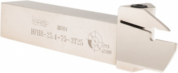 Iscar Indexable Grooving Toolholder: HFHR 25.4-75-3T25, External, Right Hand, 3.94" Max Workpiece Dia - 2500099