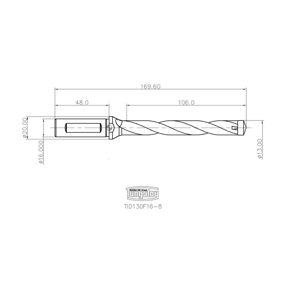 Tungaloy Indexable Boring Bar: CTIR32-3T10-D400, 40 mm Min Bore Dia, Right Hand Cut, 32 mm Shank Dia - 6860831