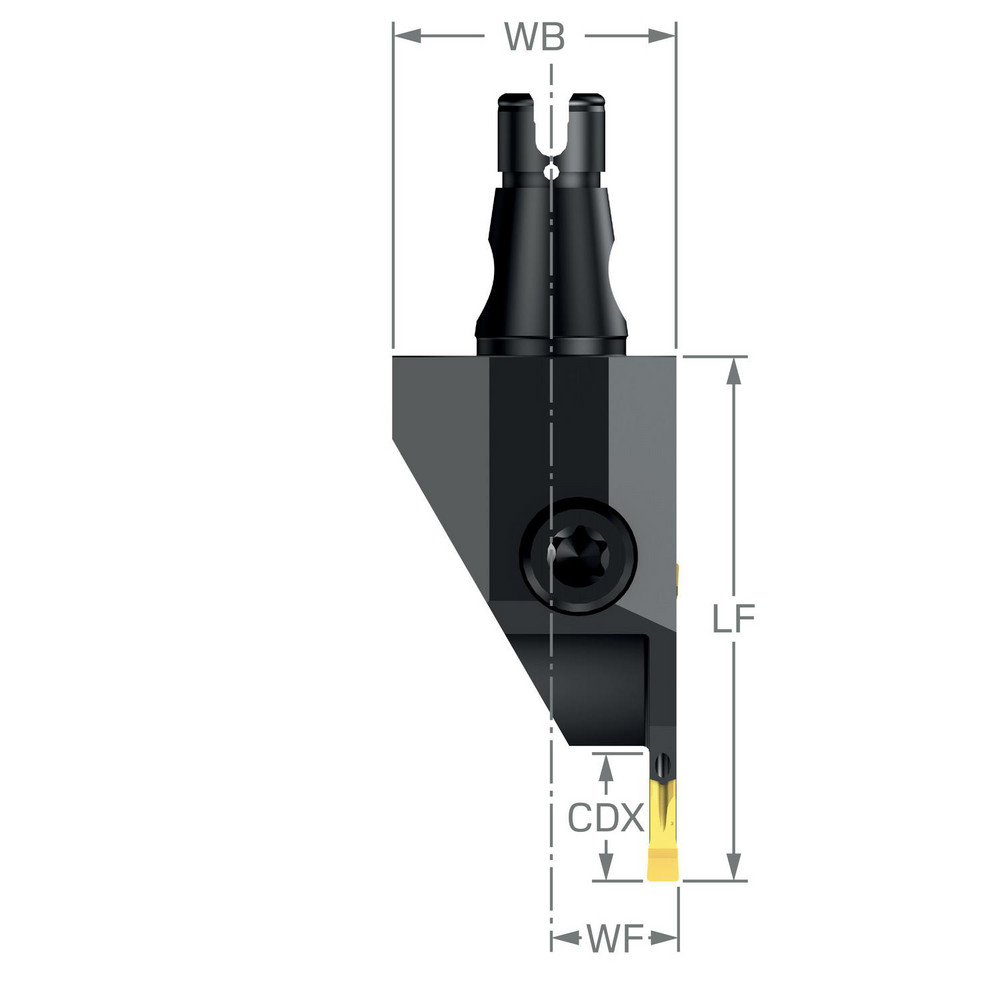 Sandvik Coromant Modular Cut-Off Cutting Unit Heads: C2R, 17.00 mm, 3.61 mm, Right Hand - 8608183