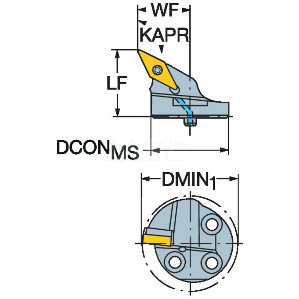Sandvik Coromant Modular Turning & Profiling Head: Size 40, 34 mm Head Length, Left Hand - 5764425